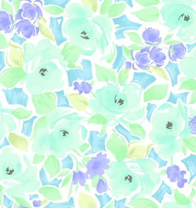 Lisette Blue Watercolor Floral