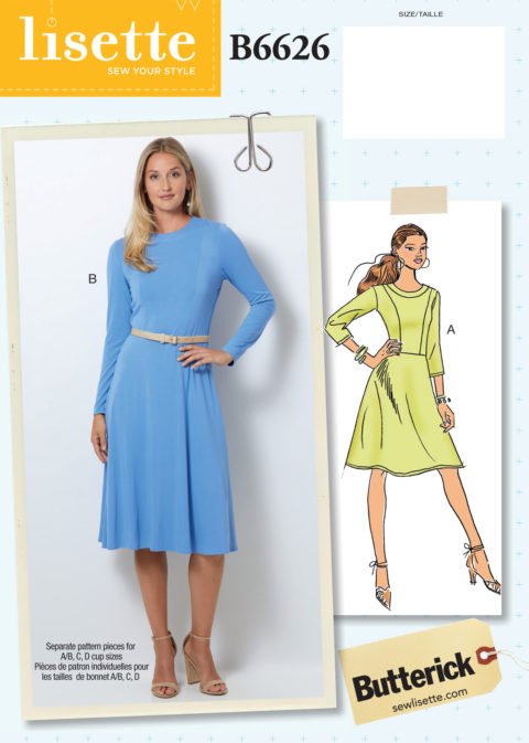 Lisette for Butterick B6626 knit dress sewing pattern