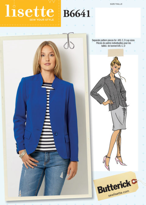 Lisette for Butterick B6641 blazer sewing pattern